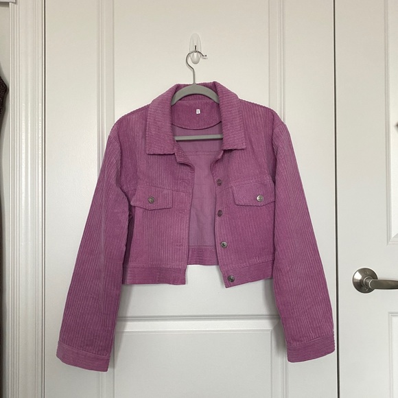 Single Breasted Corduroy Crop Jacket - Picture 2 of 7